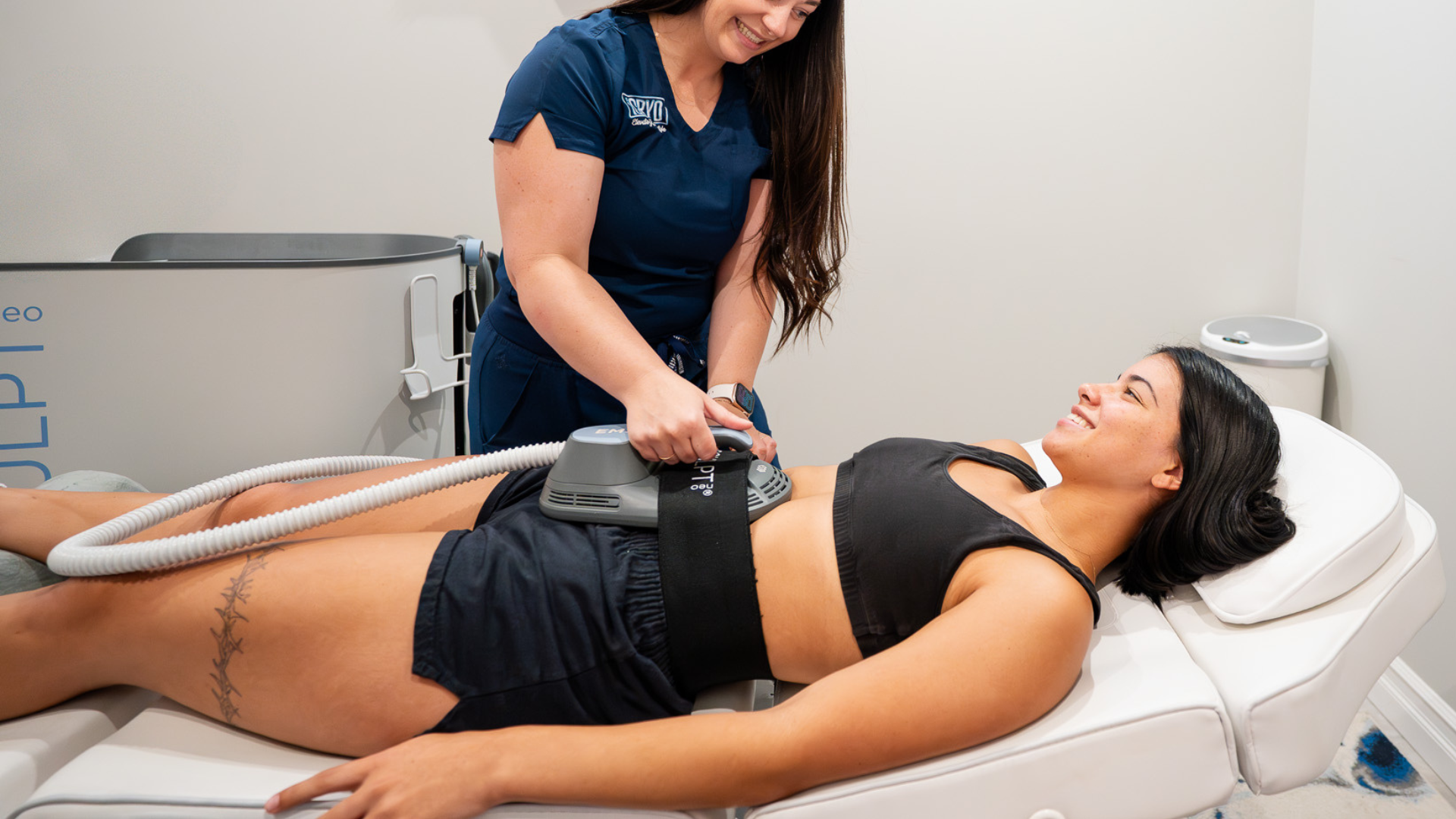 EMSCULPT NEO treatment session showing advanced body contouring technology