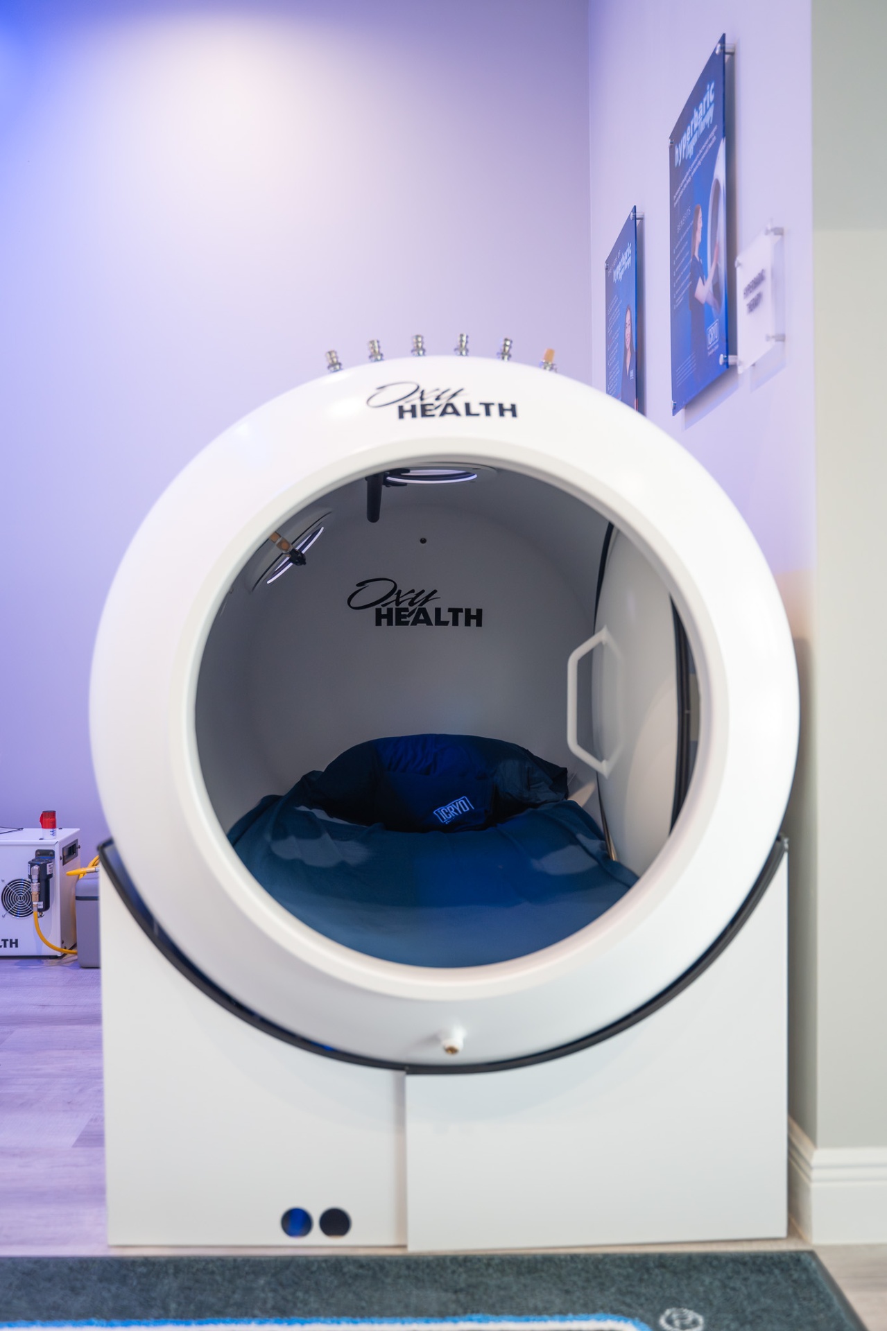 OxyHealth Fortius 420 hard-shell hyperbaric oxygen chamber at iCRYO Daniel Island